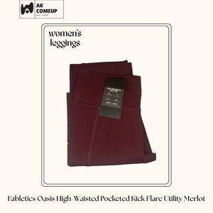 Fabletics Oasis PureLuxe High-Waisted Pocketed Kick Flare Utility Merlot